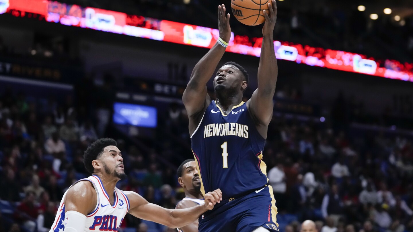 Williamson’s 33 points on near-perfect shooting lift Pelicans past 76ers 124-114 #Williamsons #points #nearperfect #shooting #lift #Pelicans #76ers
