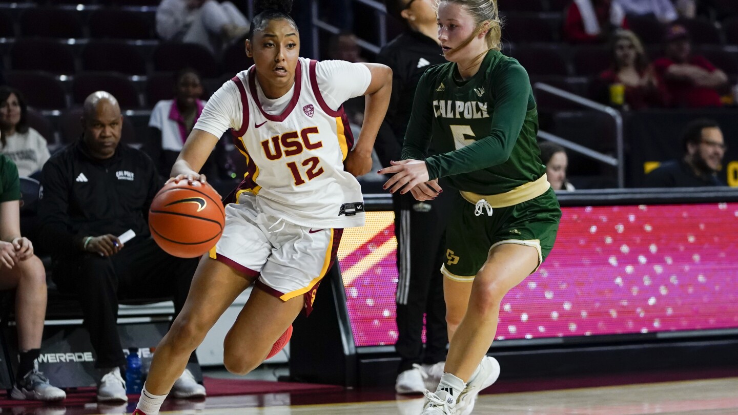 JuJu Watkins scores 30 points for record 4th 30-point game as No. 6 USC routs Cal Poly 85-44 #JuJu #Watkins #scores #points #record #4th #30point #game #USC #routs #Cal #Poly