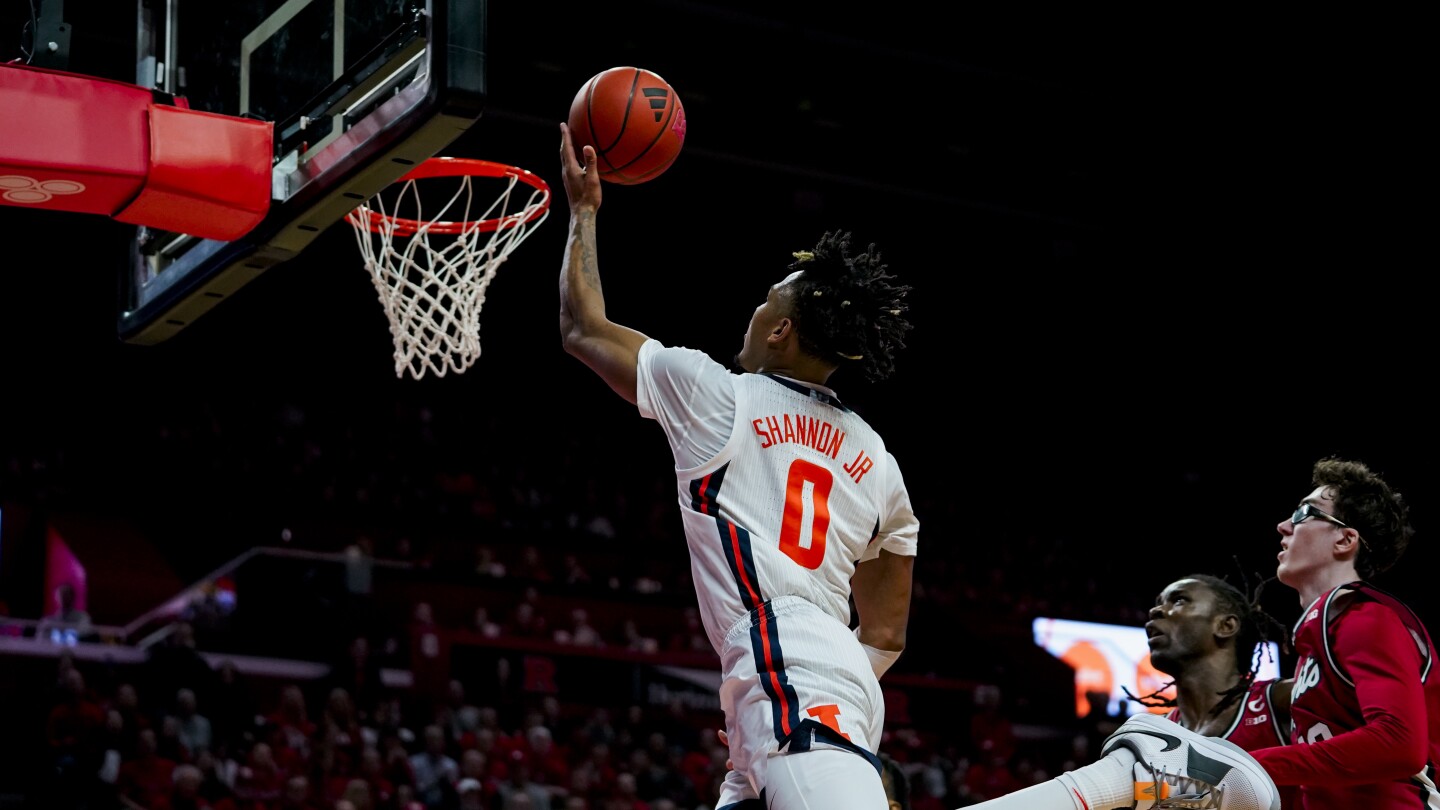 Terrence Shannon Jr. has 23 points, 10 rebounds, No. 24 Illinois beats Rutgers 76-58 #Terrence #Shannon #points #rebounds #Illinois #beats #Rutgers