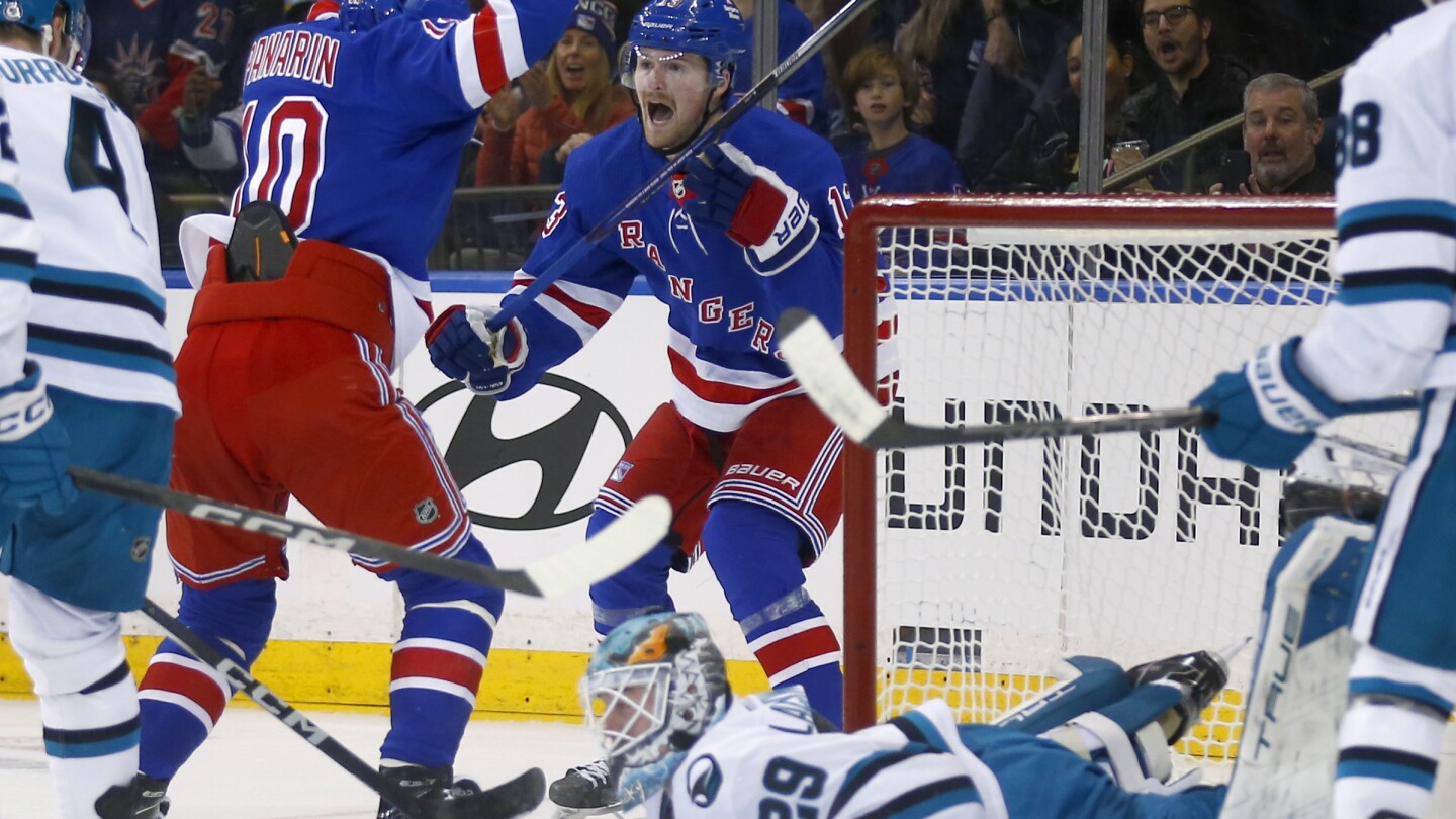 Panarin has 3 goals and 1 assist, Quick wins again as Rangers edge Sharks 6-5 #Panarin #goals #assist #Quick #wins #Rangers #edge #Sharks