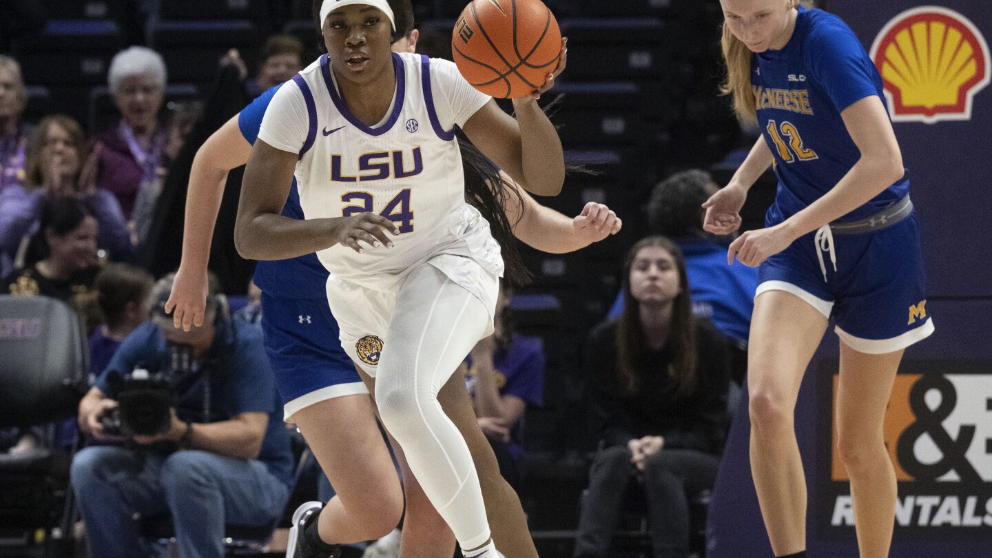 No. 7 LSU sets school records for points, margin of victory in 133-44 win over McNeese State #LSU #sets #school #records #points #margin #victory #win #McNeese #State