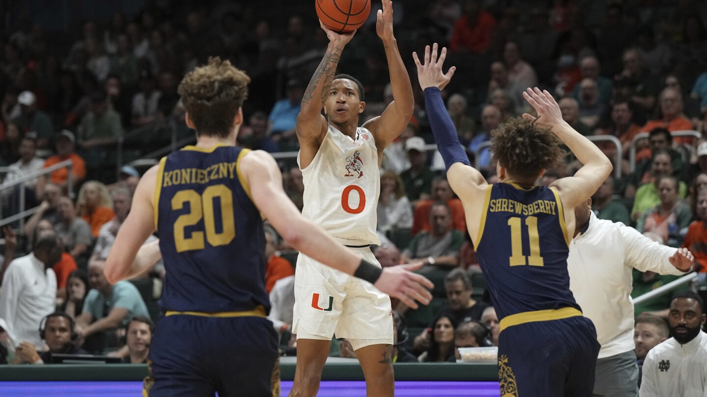 No. 8 Miami opens ACC play with balanced 62-49 win over Notre Dame #Miami #opens #ACC #play #balanced #win #Notre #Dame