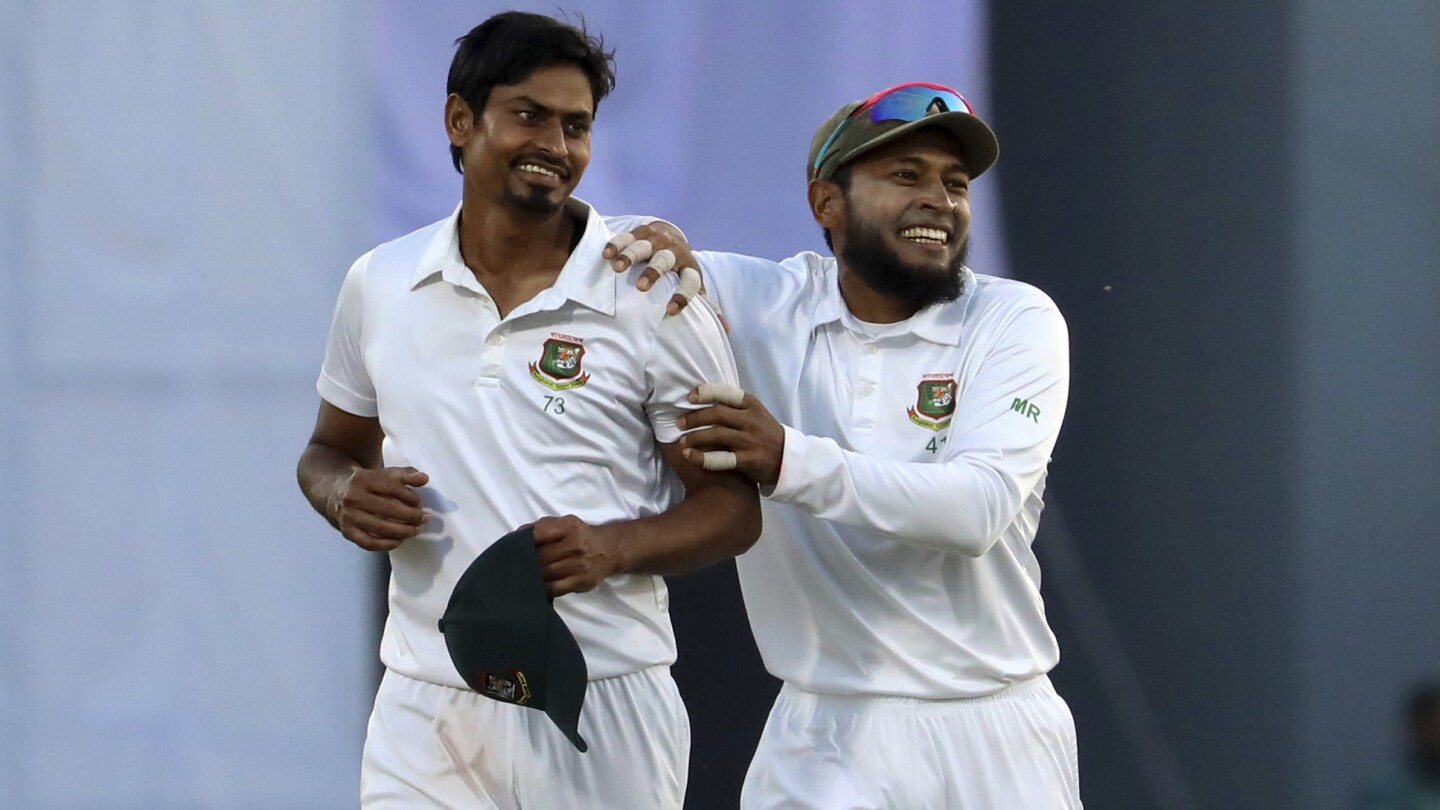 Taijul’s 10-wicket haul leads Bangladesh to 150-run win against New Zealand in 1st test #Taijuls #10wicket #haul #leads #Bangladesh #150run #win #Zealand #1st #test