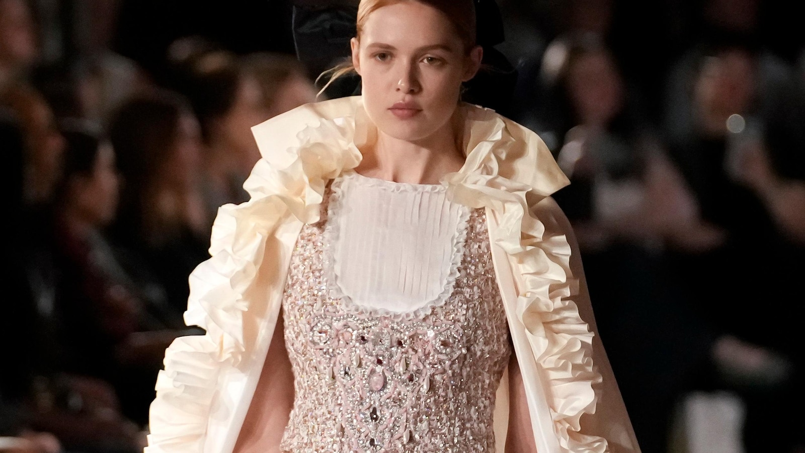 Chanel goes to the opera in a gleaming but designer-less couture collection #Chanel #opera #gleaming #designerless #couture #collection